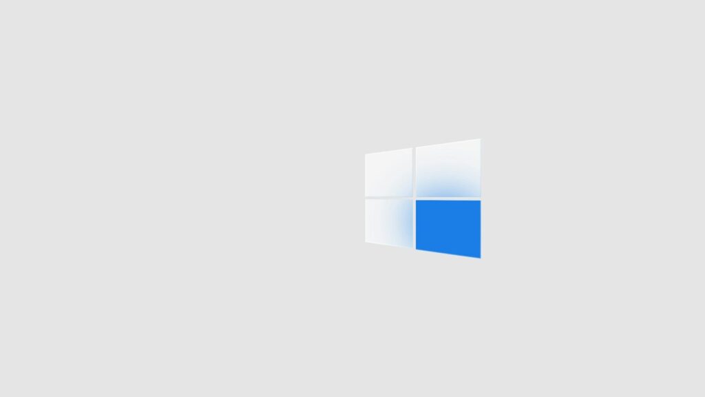 A white and blue four-pane window icon on a light grey background